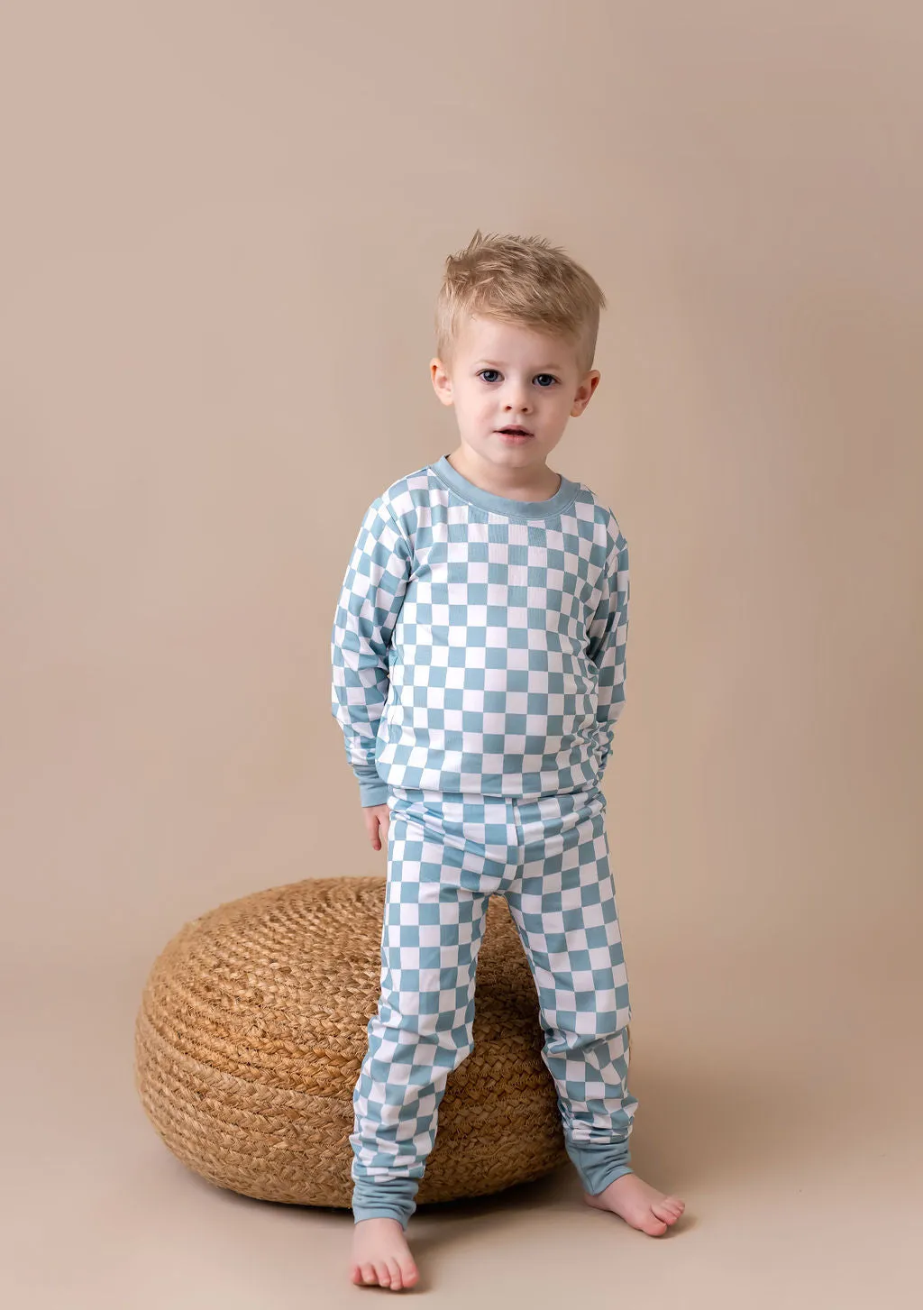 In My Jammers Teal Checkerboard L/S 2pc PJ Set