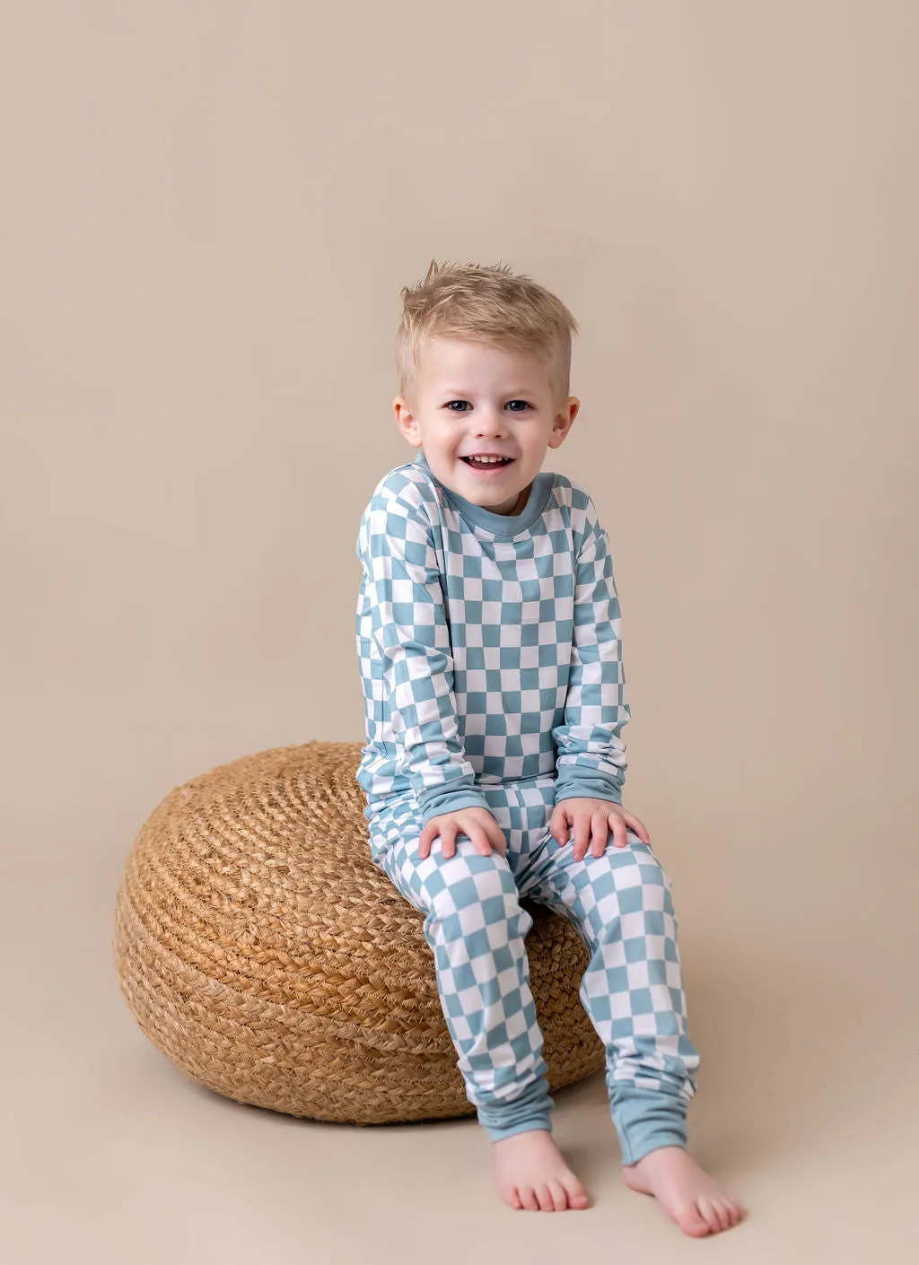 In My Jammers Teal Checkerboard L/S 2pc PJ Set