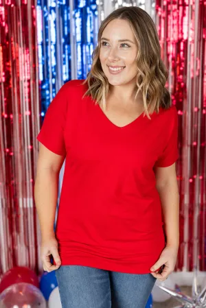 IN STOCK Chloe Cozy Tee - Red