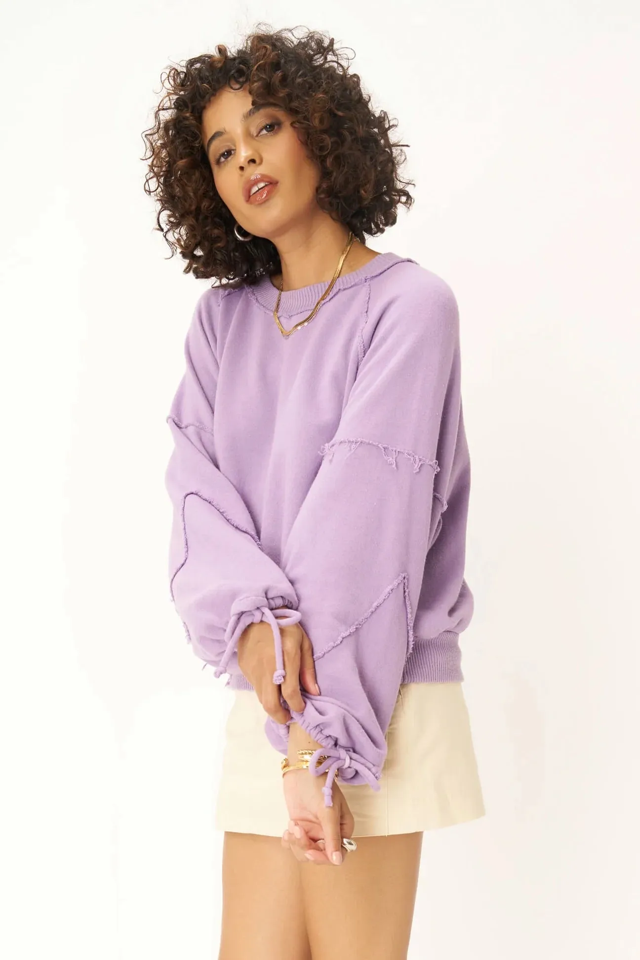 IRIS TIE SLEEVE SWEATSHIRT
