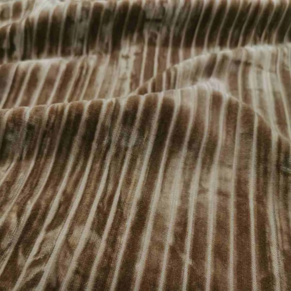 Italian Cotton Crushed Velvet Rib, Caramel