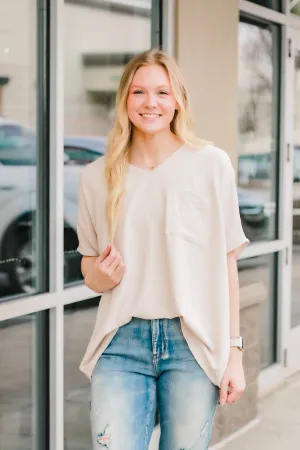 It's My Pick Top in Sand Beige