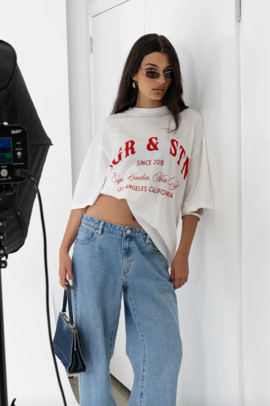 JAGGER & STONE LOS ANGELES OVERSIZED TEE - WHITE