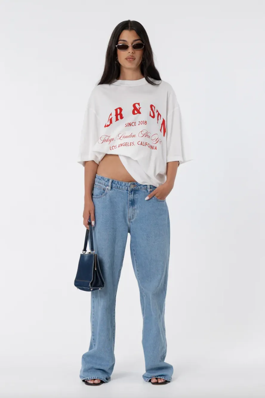 JAGGER & STONE LOS ANGELES OVERSIZED TEE - WHITE