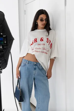 JAGGER & STONE LOS ANGELES OVERSIZED TEE - WHITE