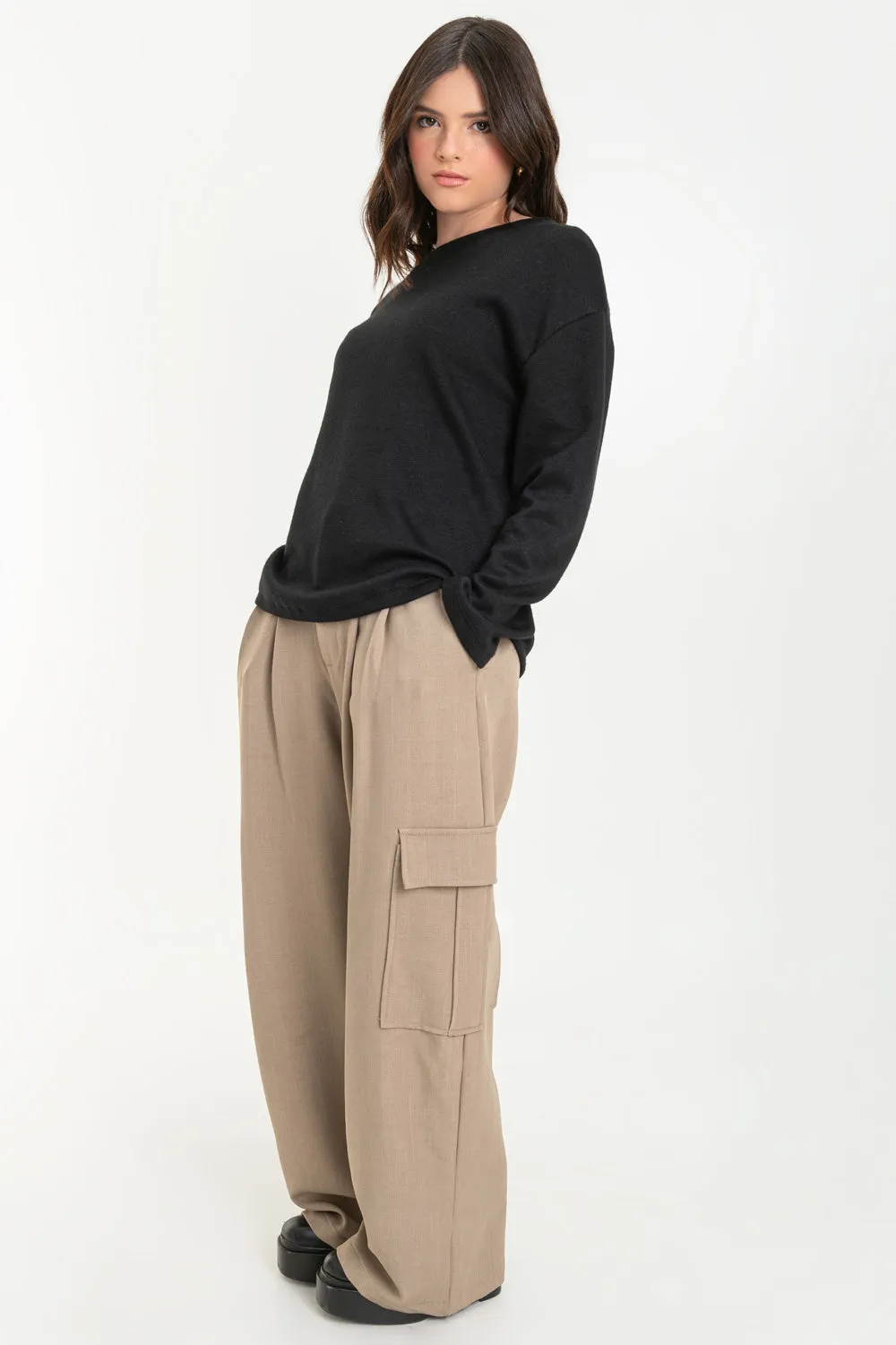 Jersey de punto oversized manga larga