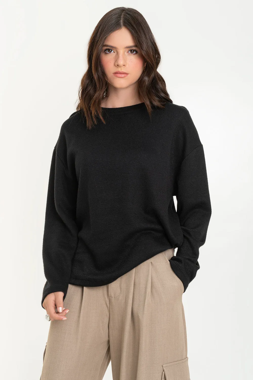Jersey de punto oversized manga larga