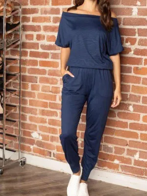 Jet Setter Navy Jumpsuit