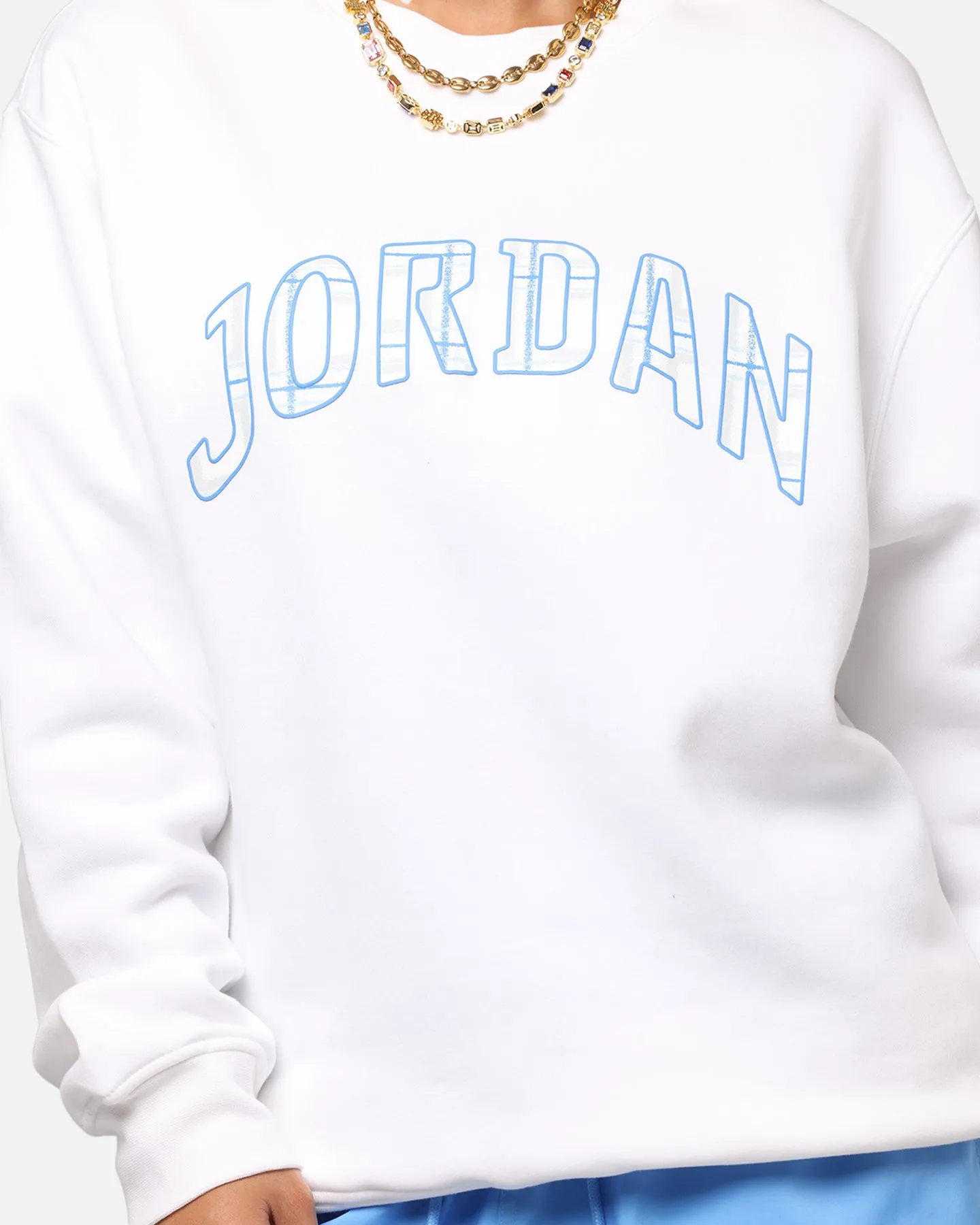 Jordan Essentials Holiday Fleece Crewneck White