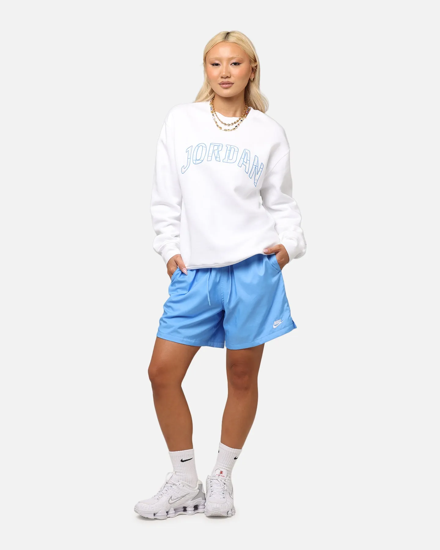 Jordan Essentials Holiday Fleece Crewneck White
