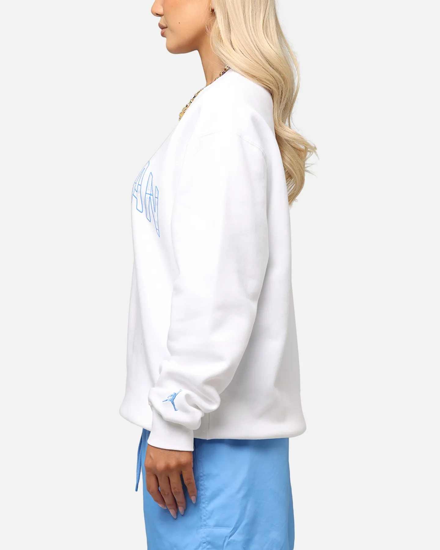 Jordan Essentials Holiday Fleece Crewneck White
