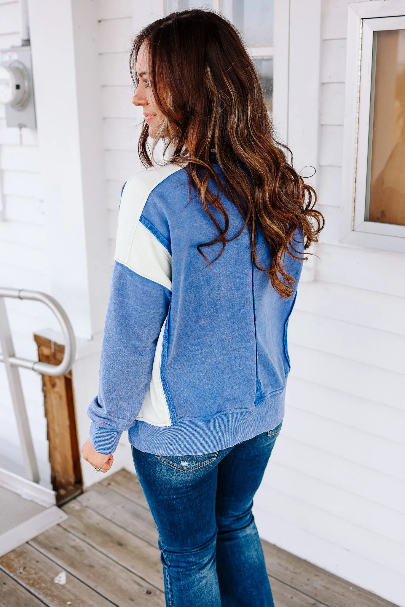 Jovie French Terry Sweatshirt - Cobalt Blue