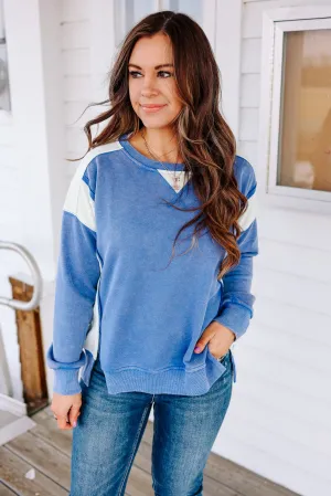 Jovie French Terry Sweatshirt - Cobalt Blue