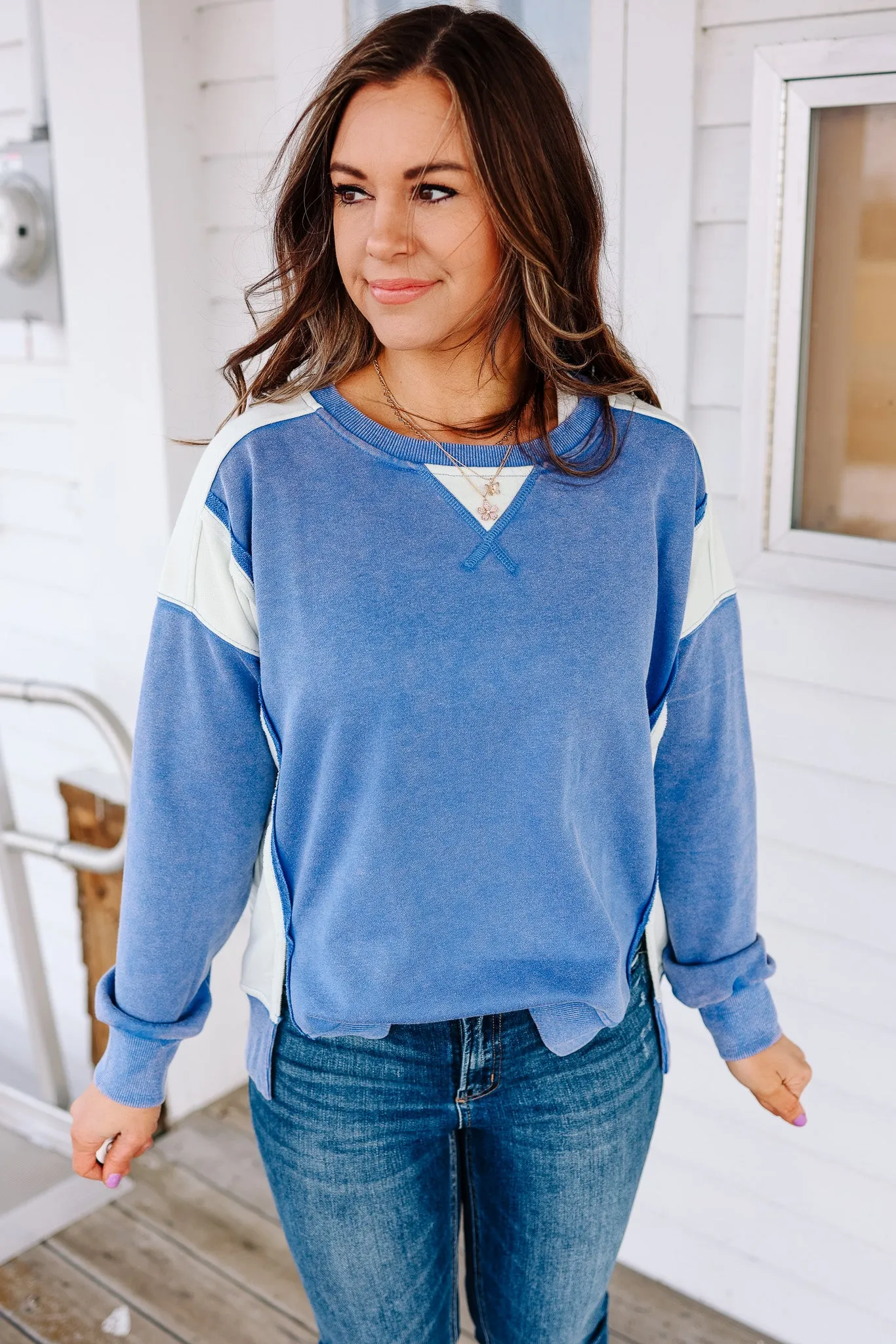 Jovie French Terry Sweatshirt - Cobalt Blue