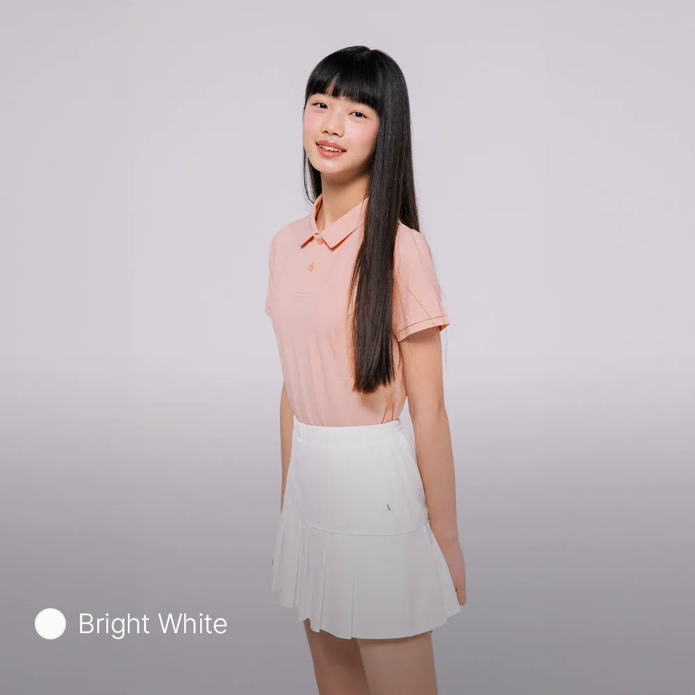 Junior Pique Half Pleated Skirt
