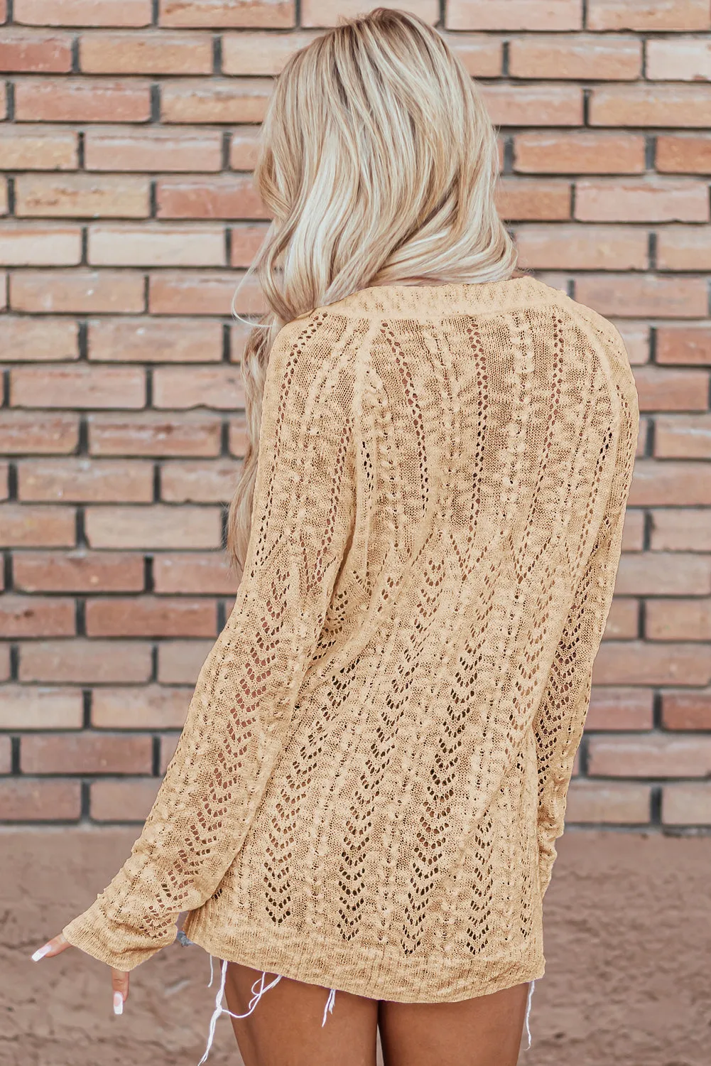 KaleaBoutique Beautiful and Eye-Catching Solid Open Knit Cardigan
