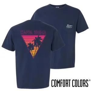 Kappa Sig Navy Short Sleeve Miami Pocket Tee