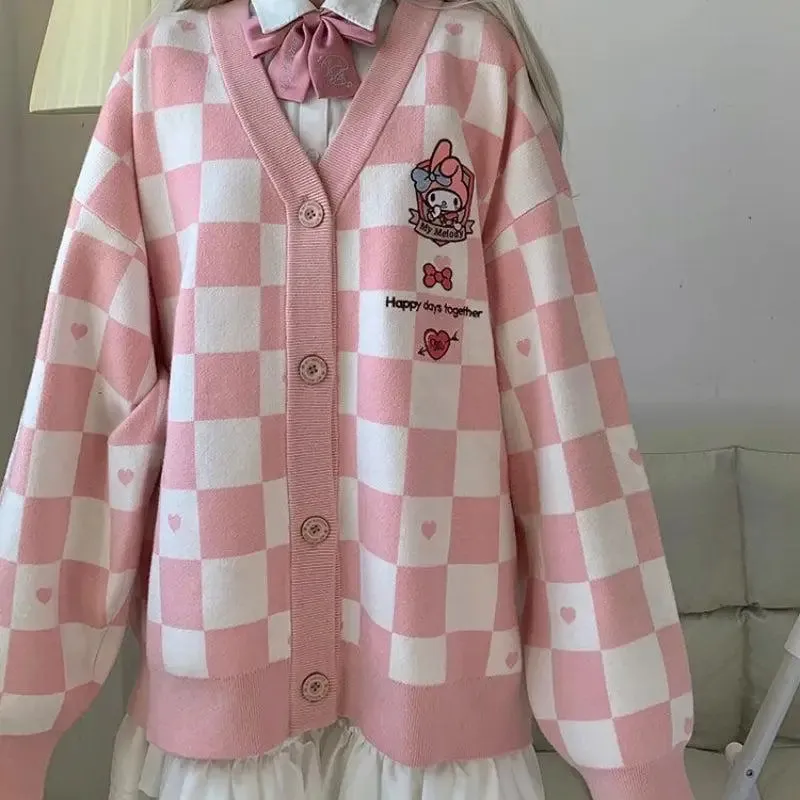 Kawaii Pink Cardigan with My Melody for Y2K Style