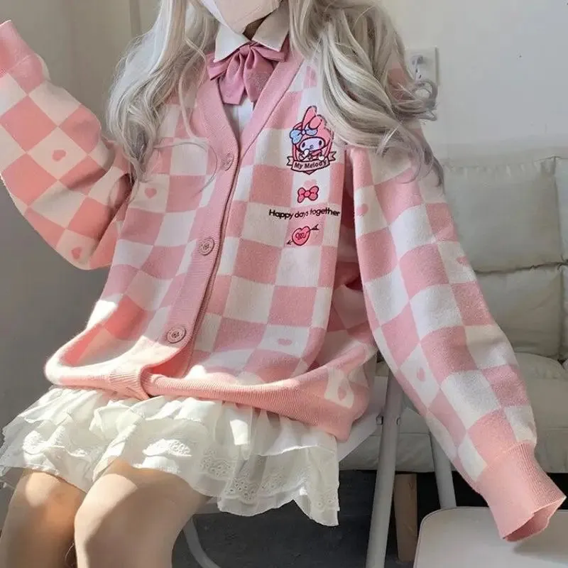 Kawaii Pink Cardigan with My Melody for Y2K Style