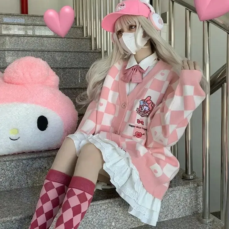 Kawaii Pink Cardigan with My Melody for Y2K Style