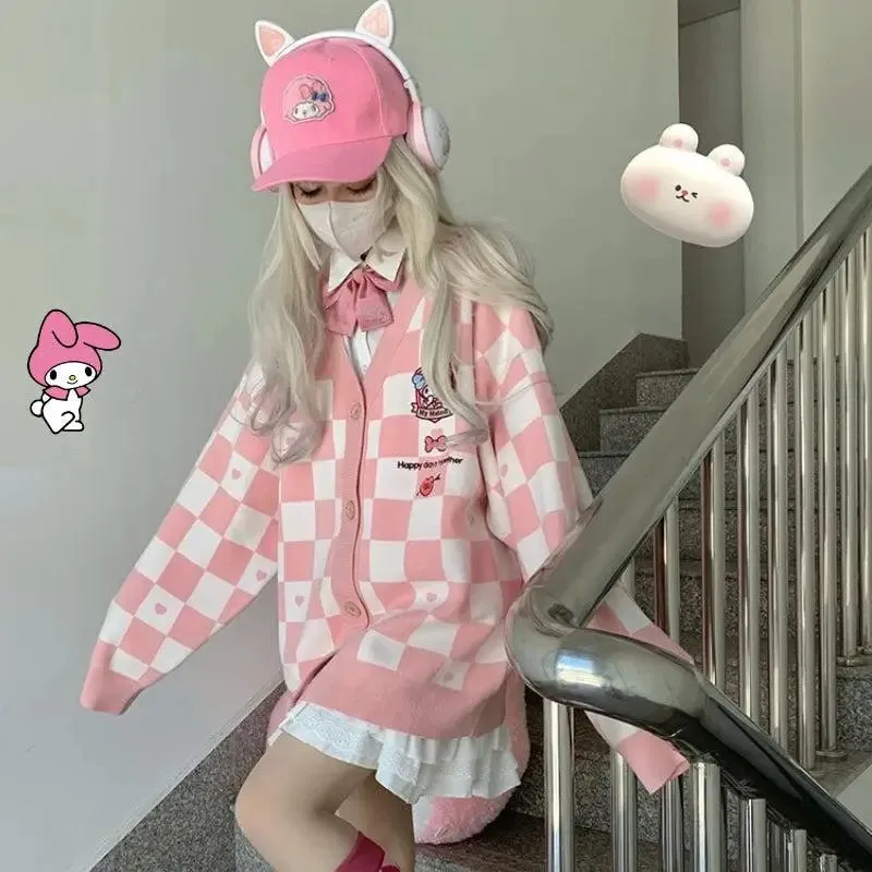 Kawaii Pink Cardigan with My Melody for Y2K Style