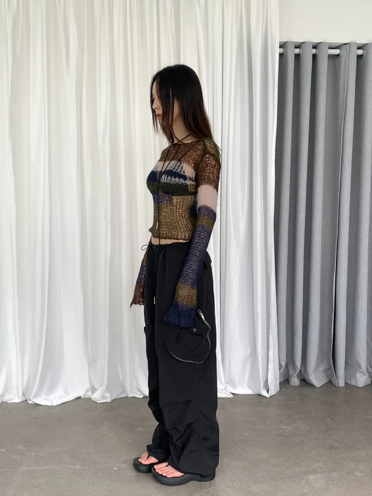 Knitted Backless Mohair Sweater