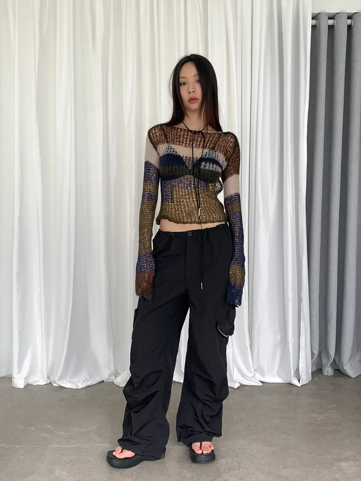 Knitted Backless Mohair Sweater