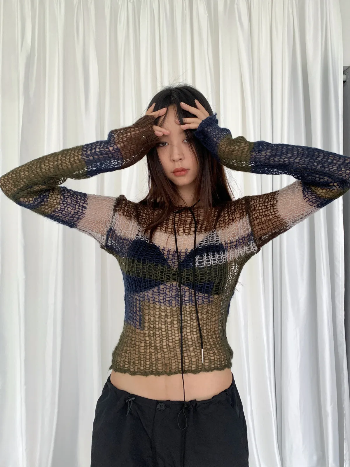 Knitted Backless Mohair Sweater