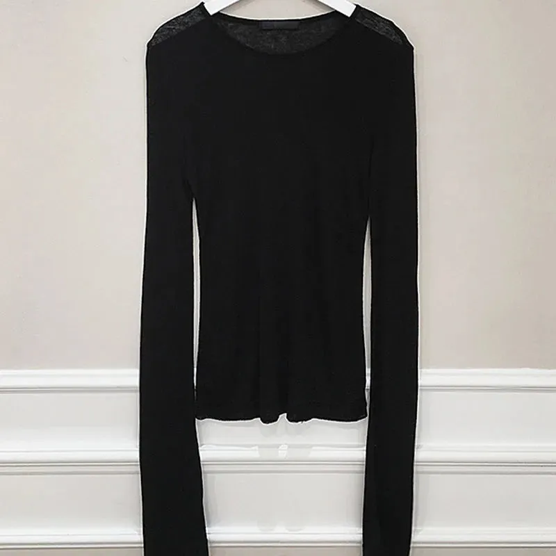 Korean Style Slim Basic Elasticity Top