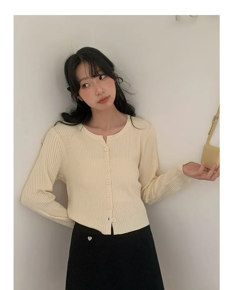 Korean V-neck long-sleeved sweater