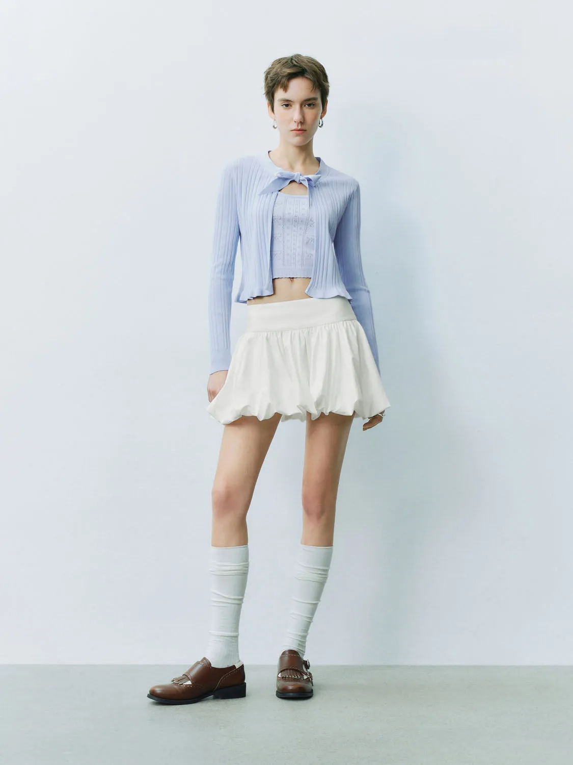 Lace Up Front Knitted Cardigans