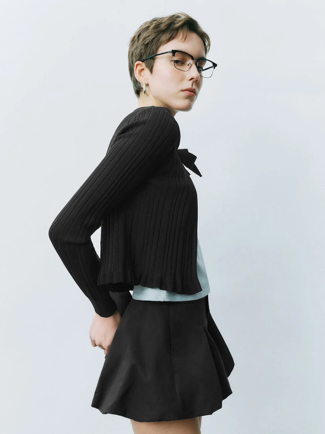 Lace Up Front Knitted Cardigans
