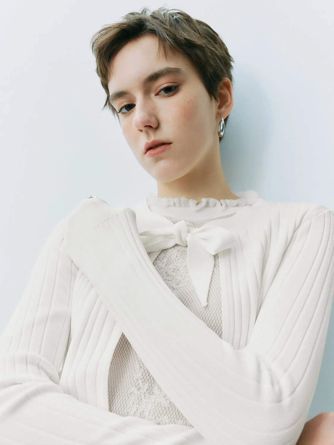 Lace Up Front Knitted Cardigans