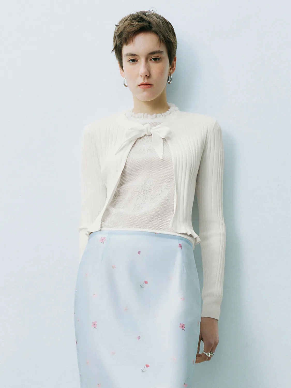 Lace Up Front Knitted Cardigans