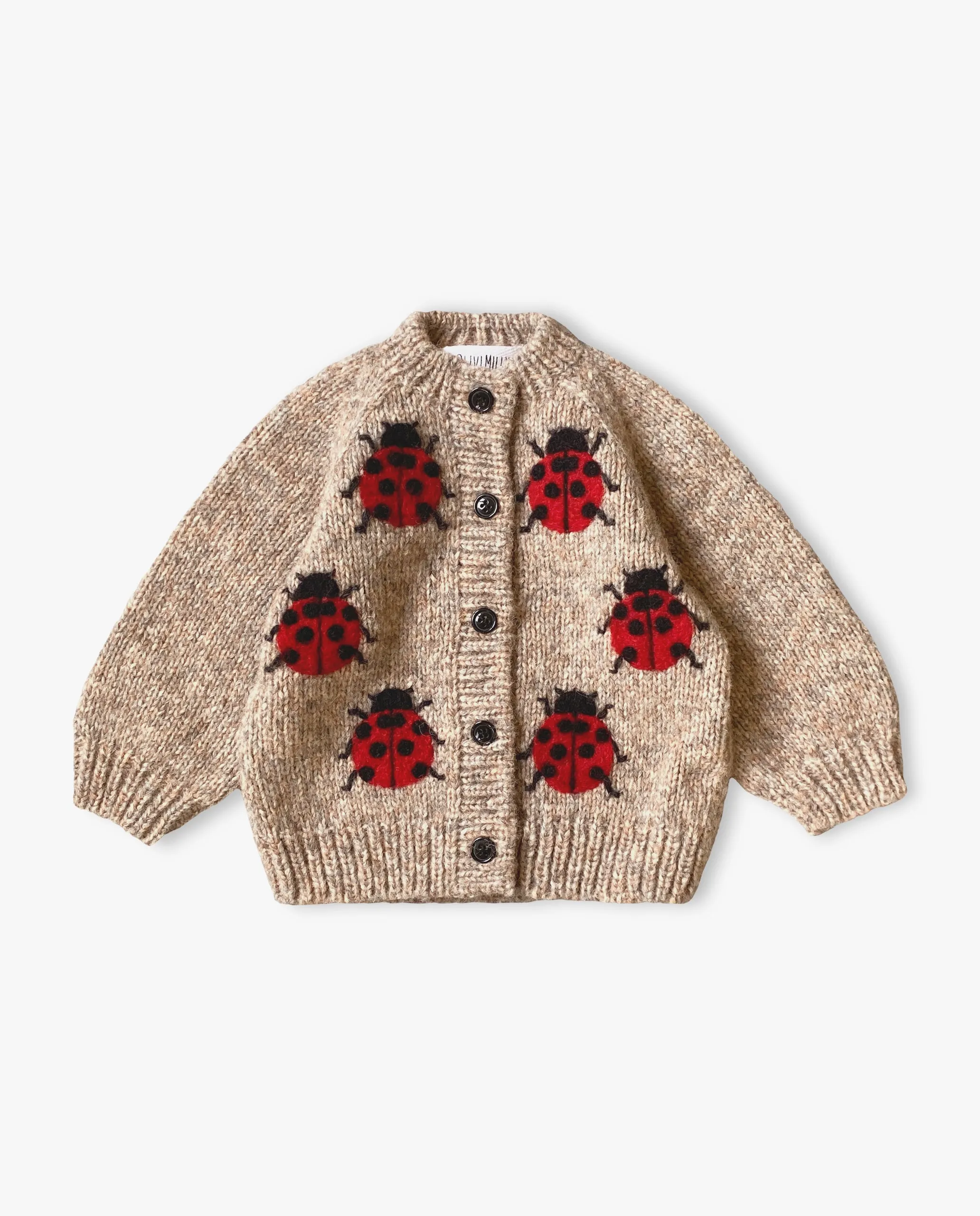 Ladybug cardigan | Beigebrown
