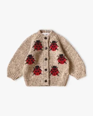 Ladybug cardigan | Beigebrown