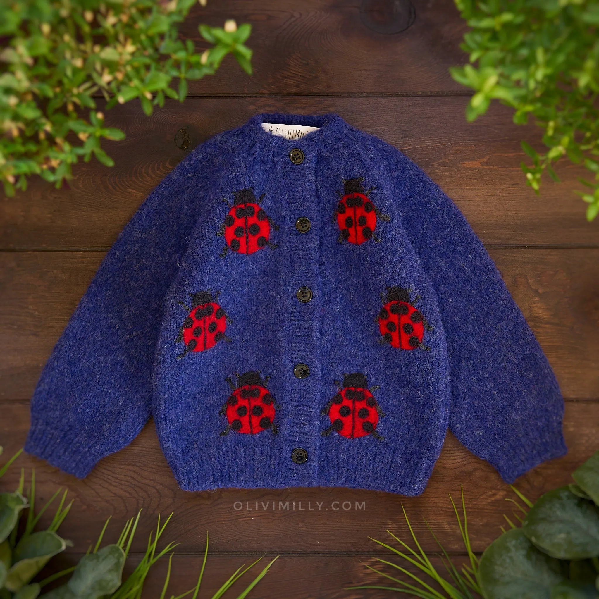 Ladybug cardigan |dark blue| in stock (12-18m)