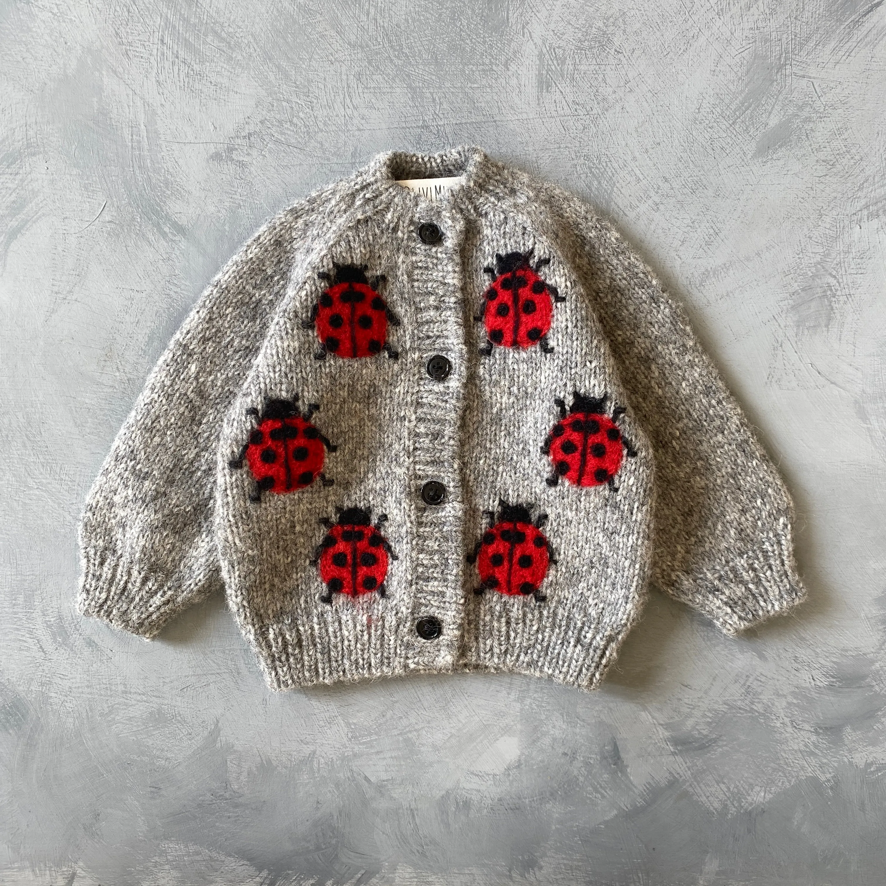 Ladybug cardigan | Dark Grey