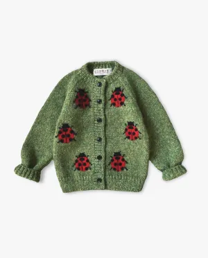 Ladybug cardigan | Moss Green