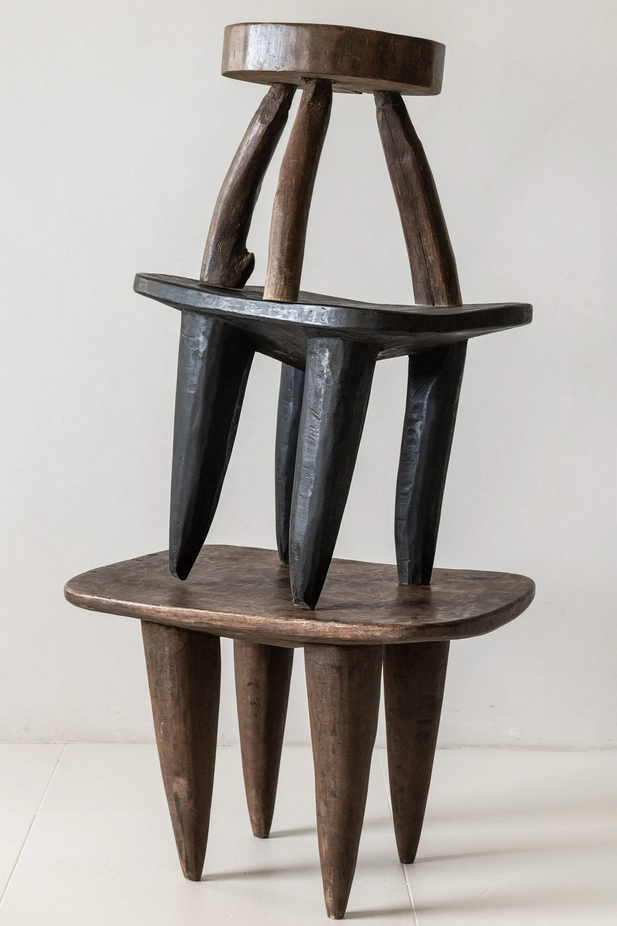 Large Black African Senufo Stool