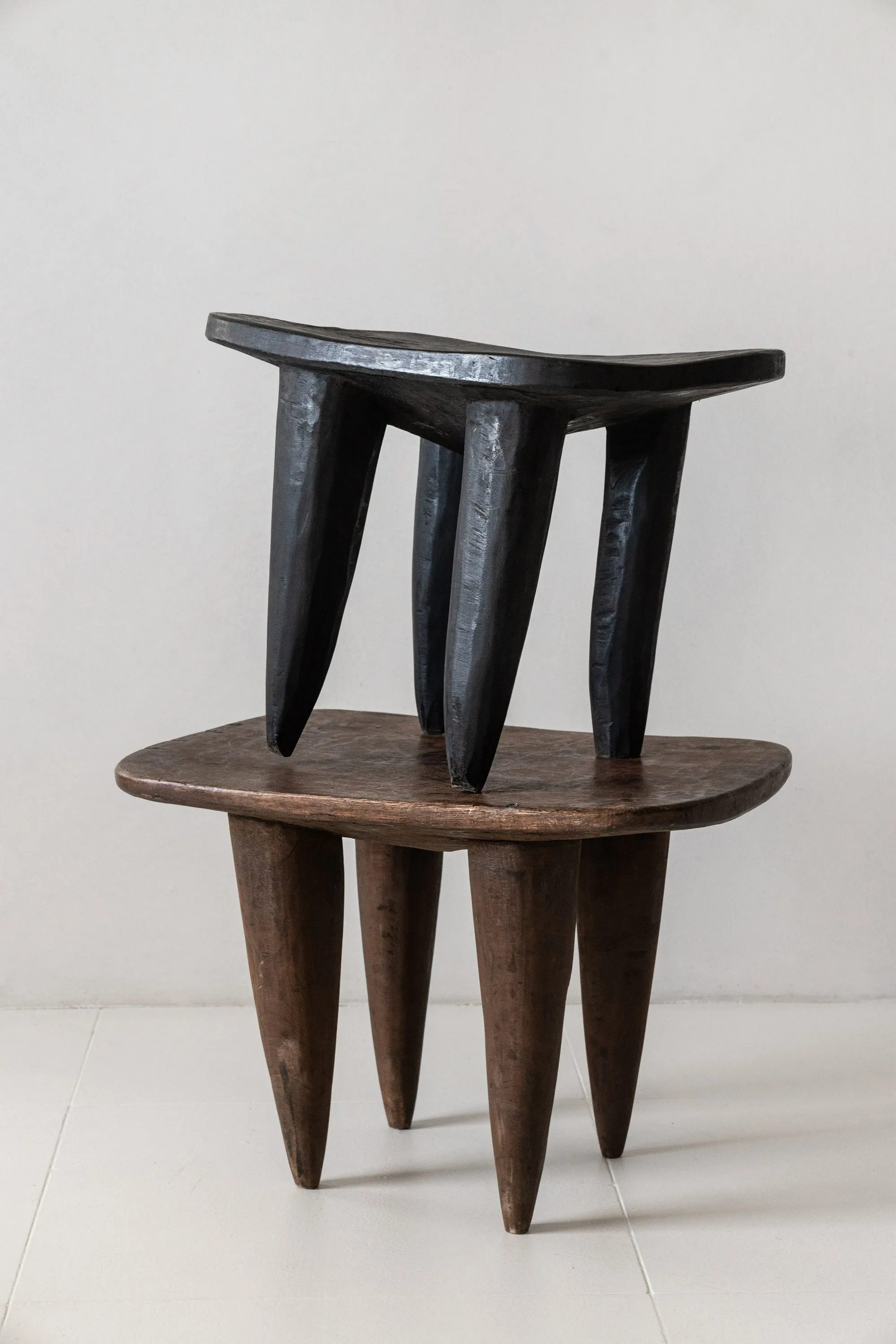 Large Black African Senufo Stool