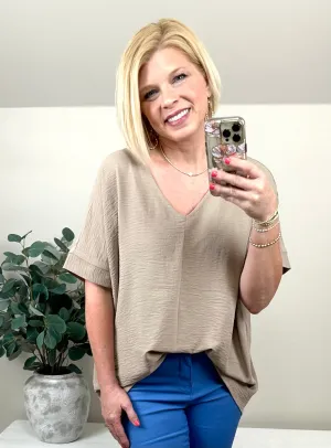 *LAST ONE* Weekender Airflow Top | Lt. Mocha