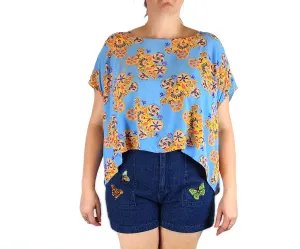 Leonard St blue rayon top size 14