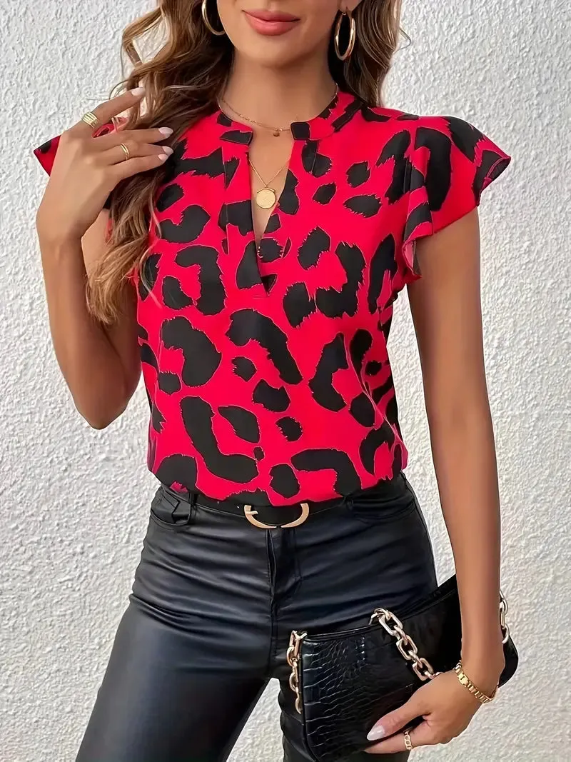 Leopard print casual blouse: Isabella