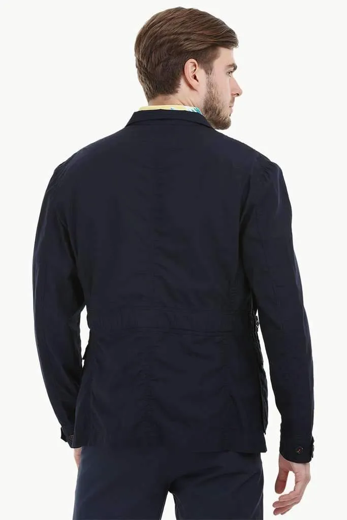 Lightweight Navy Buttoned Jacket