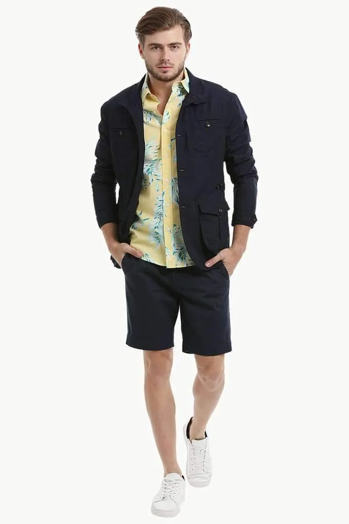 Lightweight Navy Buttoned Jacket
