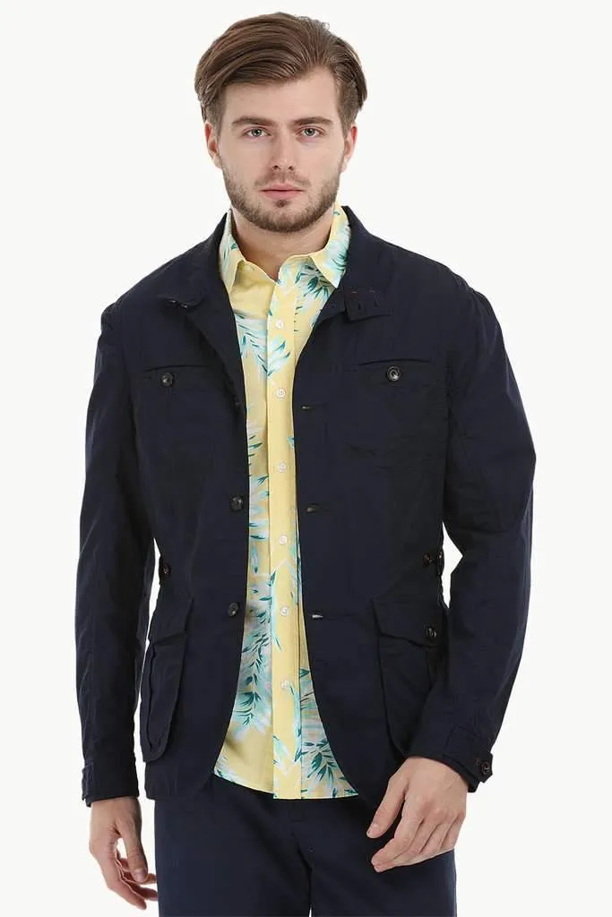Lightweight Navy Buttoned Jacket