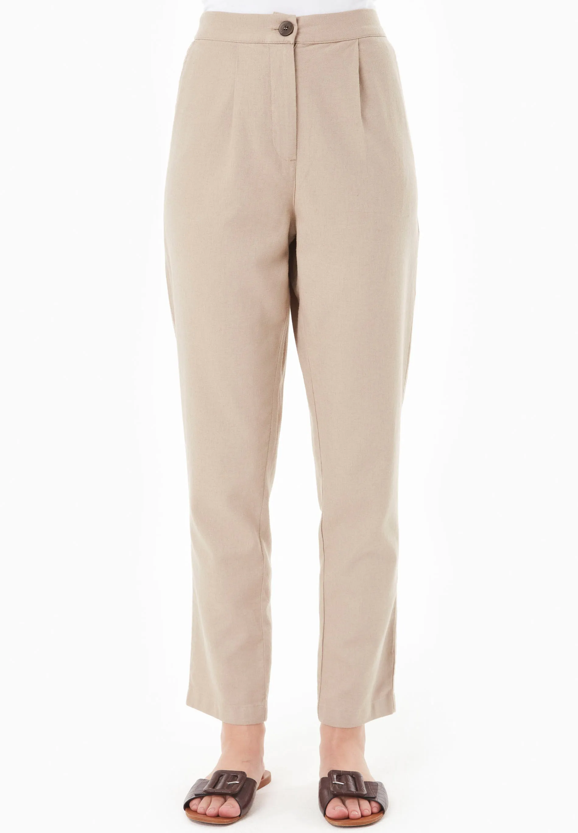 Linen Blend Pants Sand