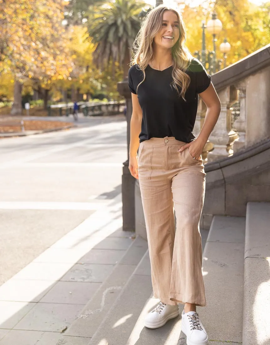 Little Lies Jude Linen Pants - Taupe