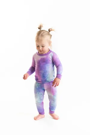 Little Sleepies - Purple Watercolor Two-Piece Bamboo Viscose Pajama Set